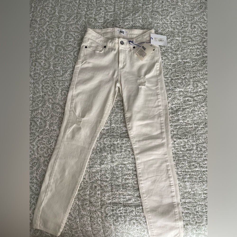 PAIGE White Skinny Jeans Modern Fit - Picture 2 of 5